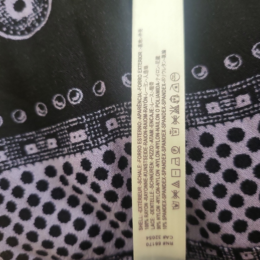 Free People Intimately "On Board Bodysuit" Black & Lavender  Small - Picture 8 of 8